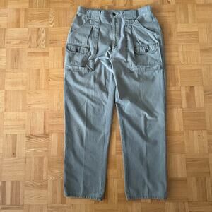 Vintage Eddie Bauer Green Cargo Pocket Cotton Pants Size 36 x 32
